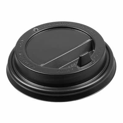 Крышка-для-стакана-d-90-мм-черная-с-носиком-ПС