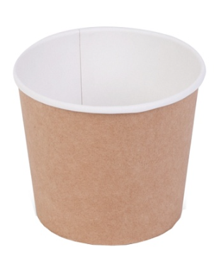 Круглый контейнер бумажный ROUND BOWL 400 мл КРАФТ OSQ