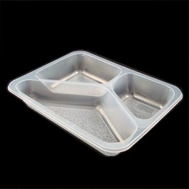 Лоток под запайку 227х177х35 3-х секционный черный Б