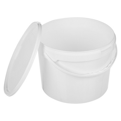 Ведро 5,7 л (230х187) круглое с замком белое с белой крышкой (пласт.ручка) ЛУЧ
