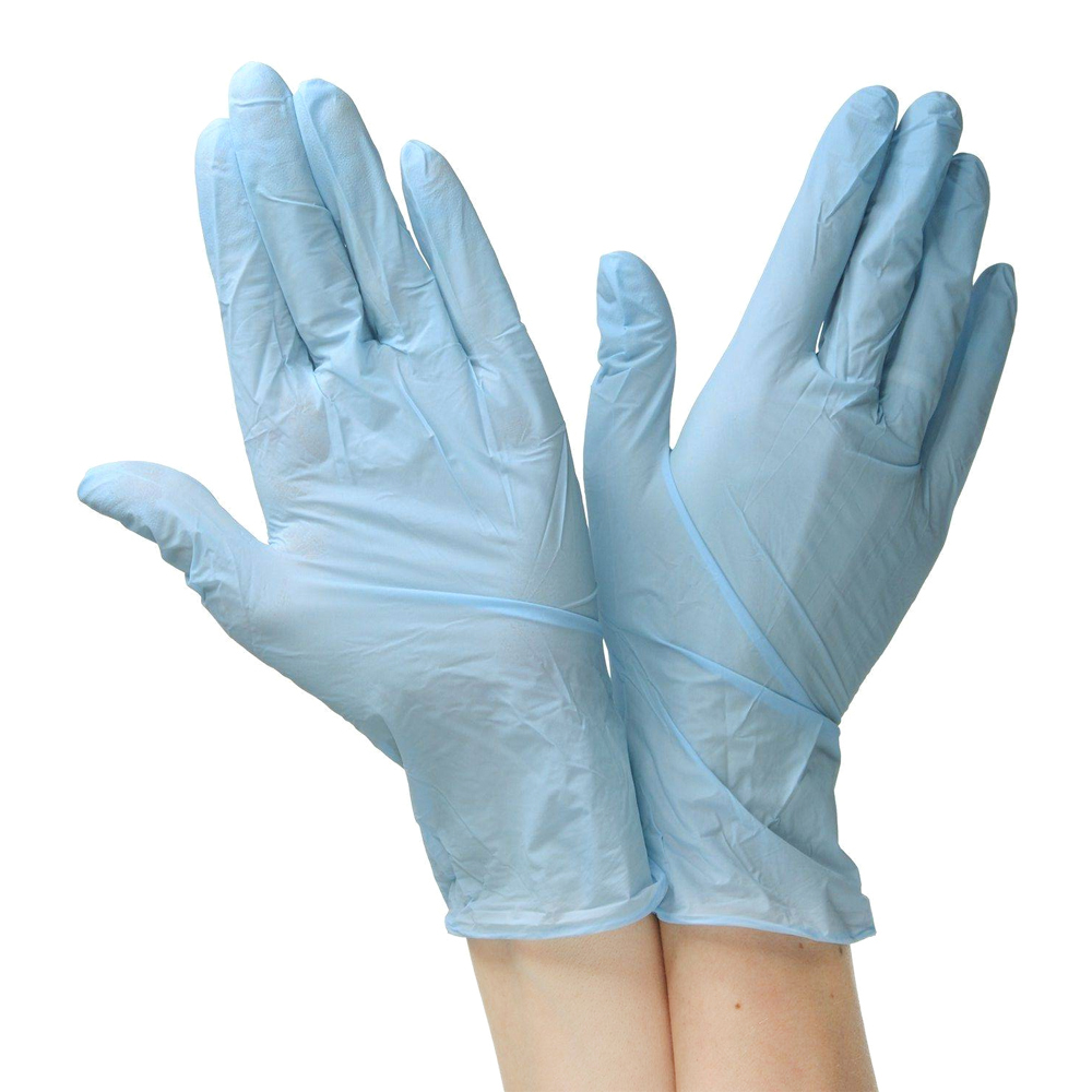 Перчатки "М" нитриловые неопудренные голубые