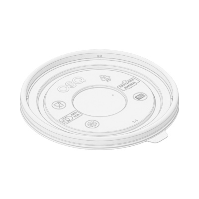 Крышка пластиковая плоская круглая для контейнера бумажного d-100 ПП антифог OSQ