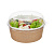 Круглый контейнер бумажный ROUND BOWL 750 мл КРАФТ с пластиковой купольной крышкой OSQ